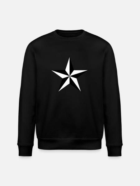 nautical star - Stanley/Stella ROLLER Unisex Organic Sweatshirt - black