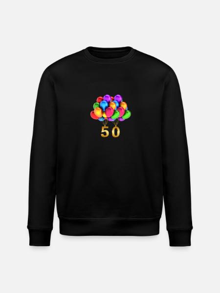 Gaveidé 50 års fødselsdag balloner - Stanley/Stella økologisk unisex-sweatshirt ROLLER - sort