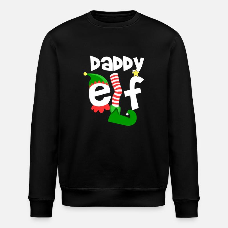 daddy elf - Stanley/Stella ROLLER Unisex Organic Sweatshirt - black