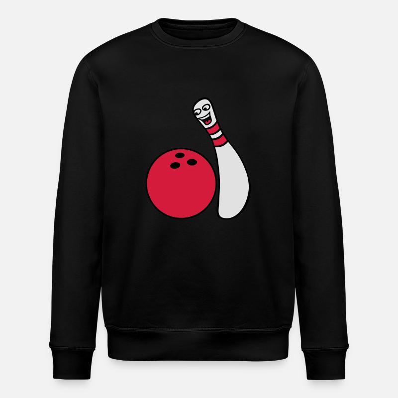 Cheeky Comic Bowling Pin - Stanley/Stella ROLLER Unisex Organic Sweatshirt - black