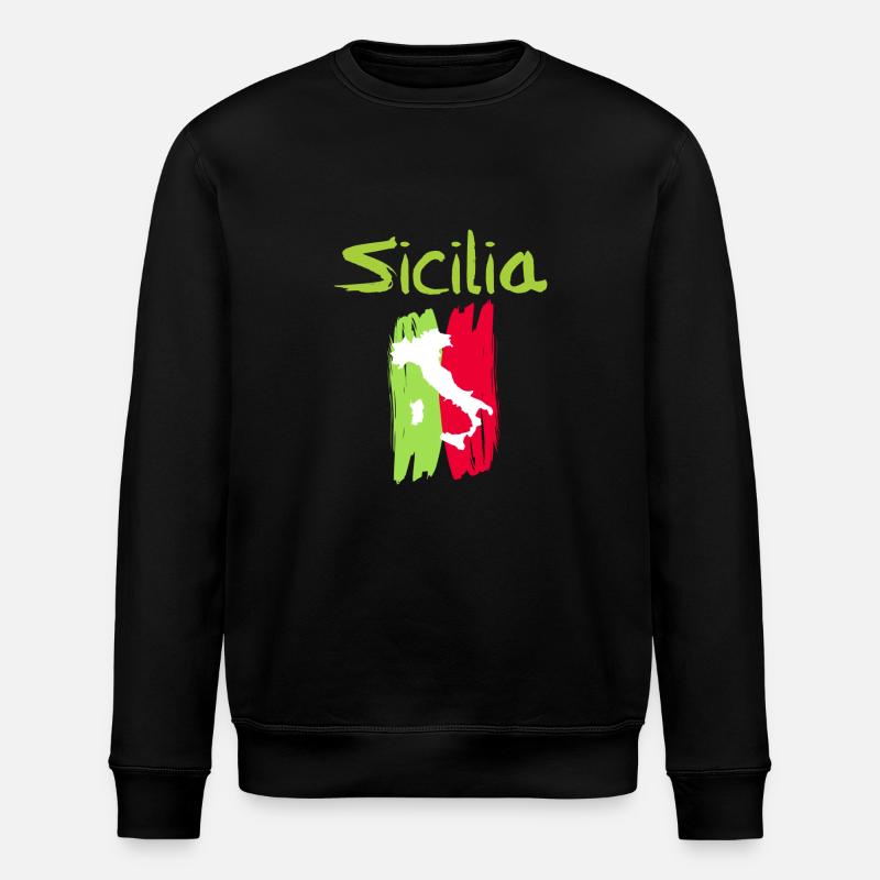 Sizilien - Stanley/Stella Unisex Bio-Sweatshirt ROLLER - Schwarz