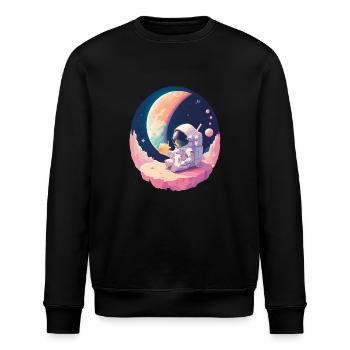 Astronaut trinkt Limo - Stanley/Stella Unisex Bio-Sweatshirt ROLLER - Schwarz - Vorne - Nik (191cm)