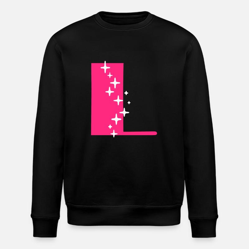 Lettre L Paillettes - Sweat bio ROLLER Stanley/Stella Unisexe - noir