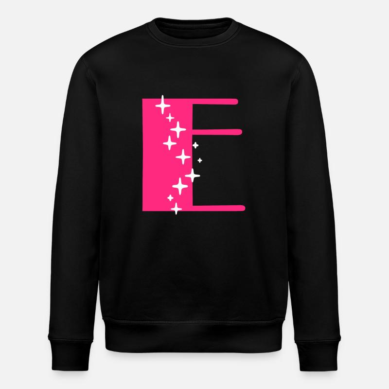Lettre E Paillettes - Sweat bio ROLLER Stanley/Stella Unisexe - noir