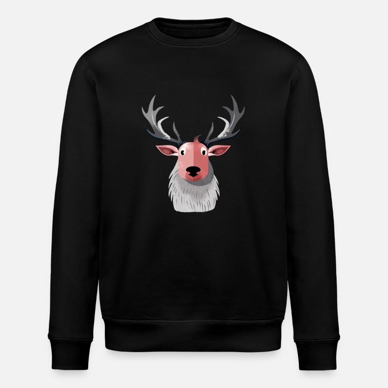 Bill das Weihnachtsrentier - Stanley/Stella Unisex Bio-Sweatshirt ROLLER - Schwarz
