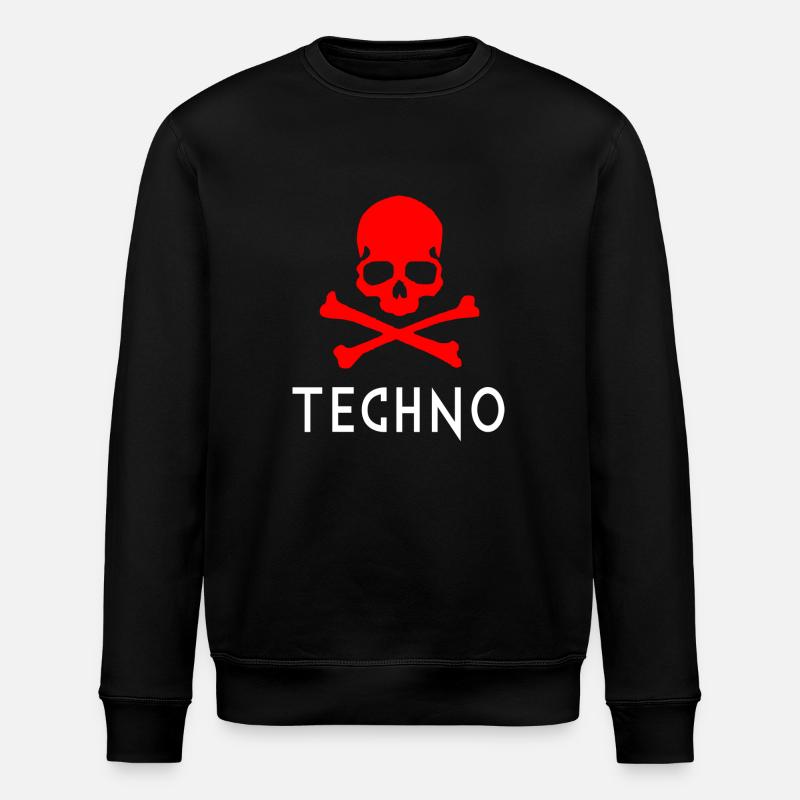 techno red - Stanley/Stella ROLLER Unisex Organic Sweatshirt - black