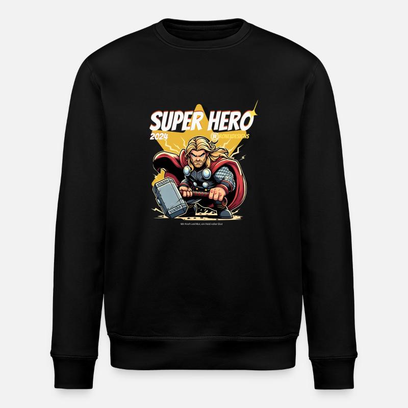 Super Hero - Stanley/Stella Unisex Bio-Sweatshirt ROLLER - Schwarz