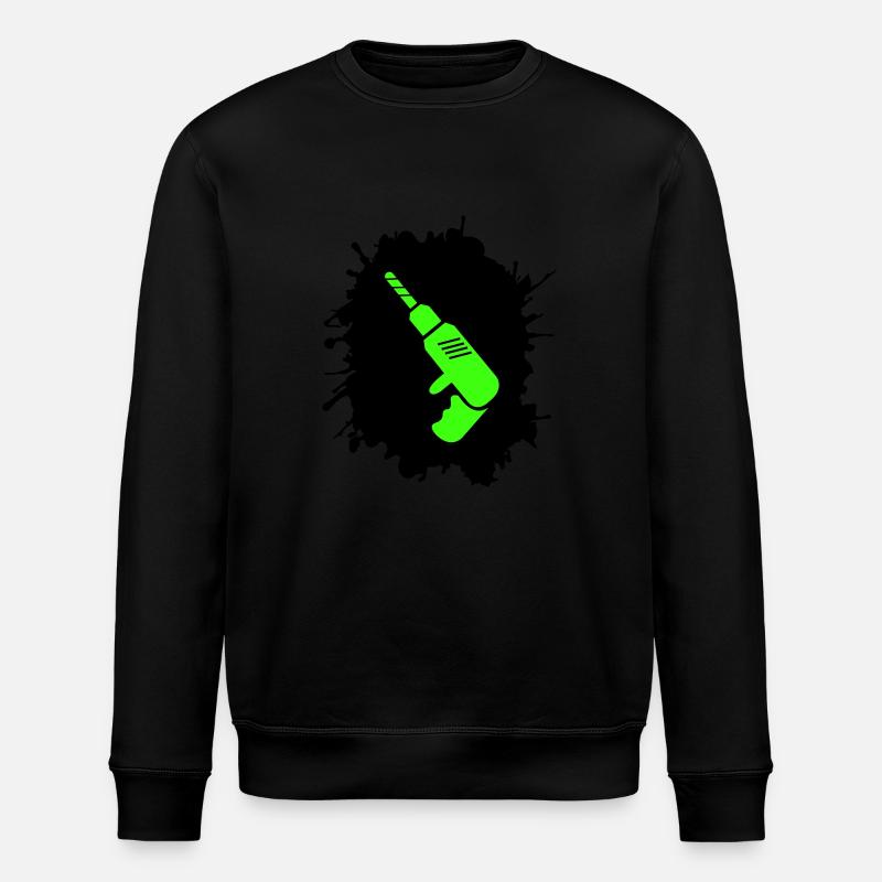 bohrmaschine klecks handwerker - Stanley/Stella Unisex Bio-Sweatshirt ROLLER - Schwarz
