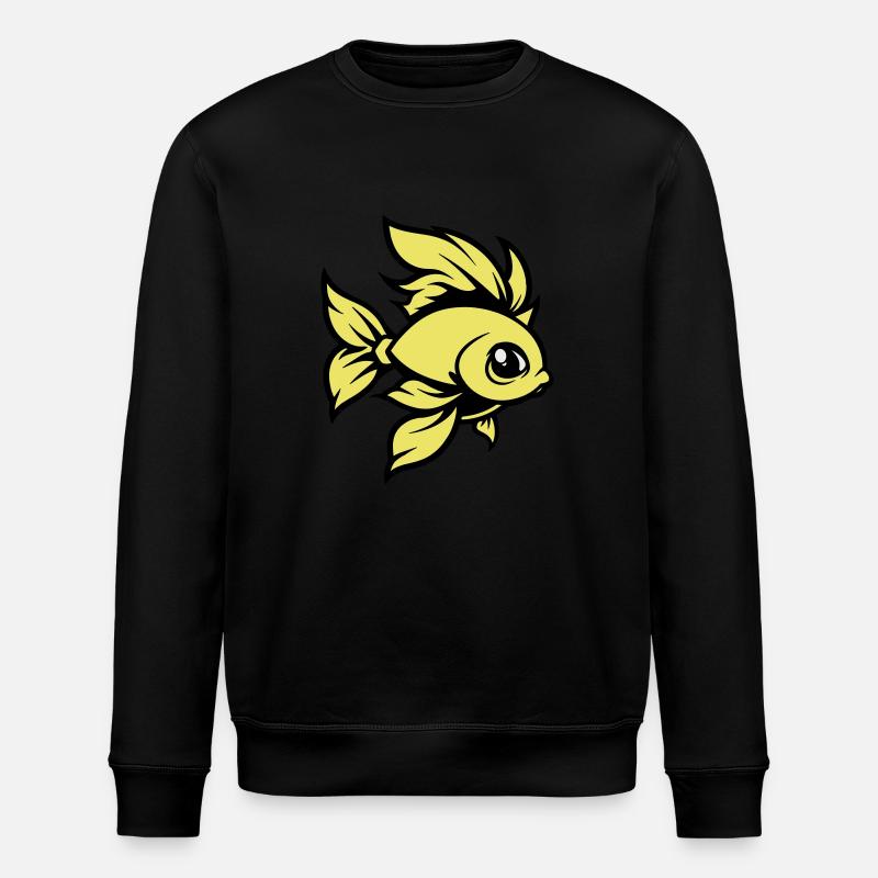 Goldfish Fish Comic Animal - Stanley/Stella ROLLER Unisex Organic Sweatshirt - black