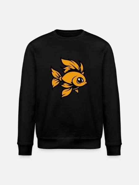 Goldfish Fish Comic - Stanley/Stella ROLLER Unisex Organic Sweatshirt - black