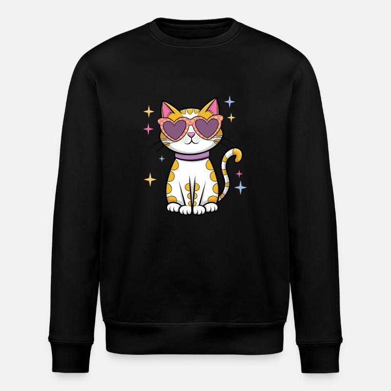Cat Sparkle - Stanley/Stella Unisex Bio-Sweatshirt ROLLER - Schwarz