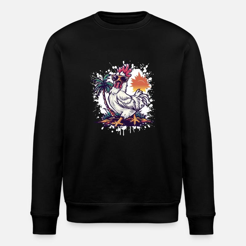 Hahn Insel Palme - Stanley/Stella Unisex Bio-Sweatshirt ROLLER - Schwarz