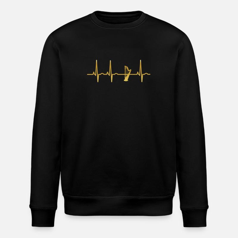 evolution ekg heartbeat harfe harp - Stanley/Stella Unisex Bio-Sweatshirt ROLLER - Schwarz