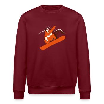Snowboarder Mountain - Stanley/Stella Unisex Bio-Sweatshirt ROLLER - Burgunderrot - Vorne - Nik (191cm)