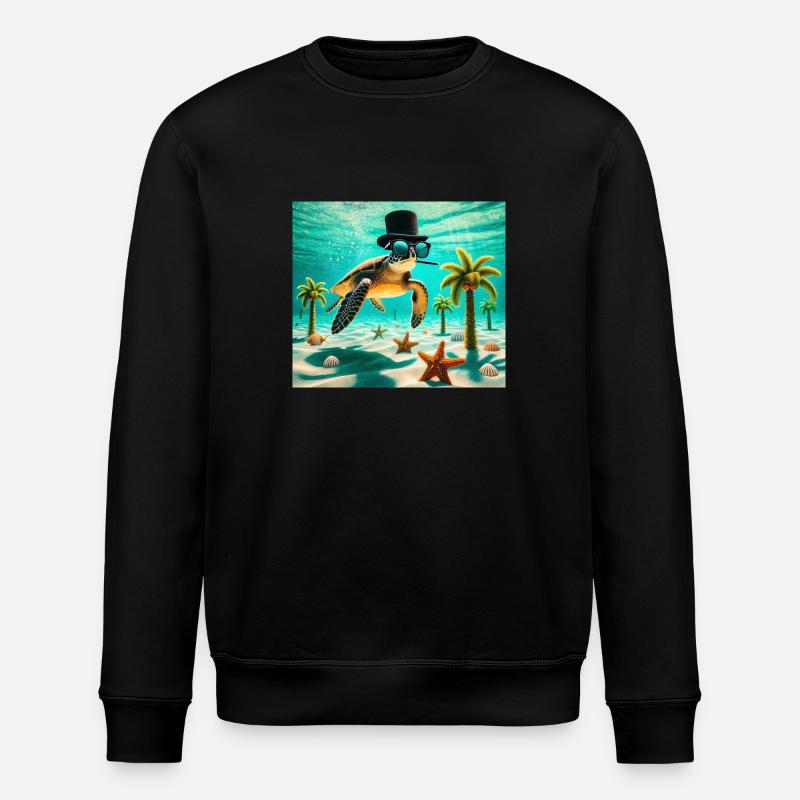 Schildkröte - Stanley/Stella Unisex Bio-Sweatshirt ROLLER - Schwarz