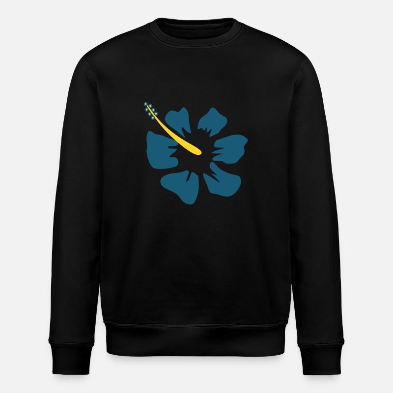 Hibiskus. blaue Hibiskusblüte - Stanley/Stella Unisex Bio-Sweatshirt ROLLER - Schwarz