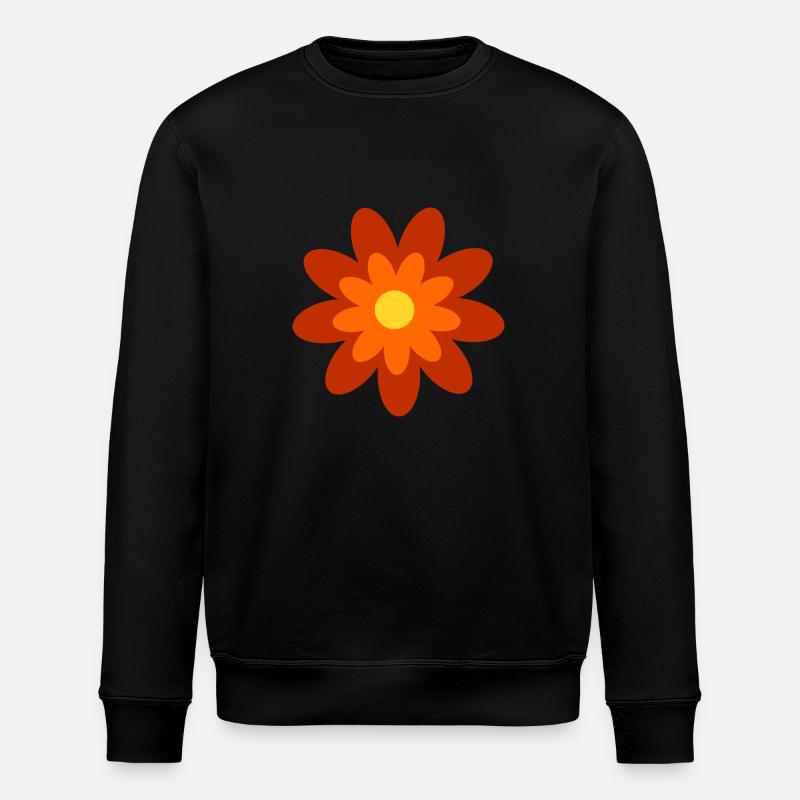 70s Flower Pattern - Stanley/Stella ROLLER Unisex Organic Sweatshirt - black