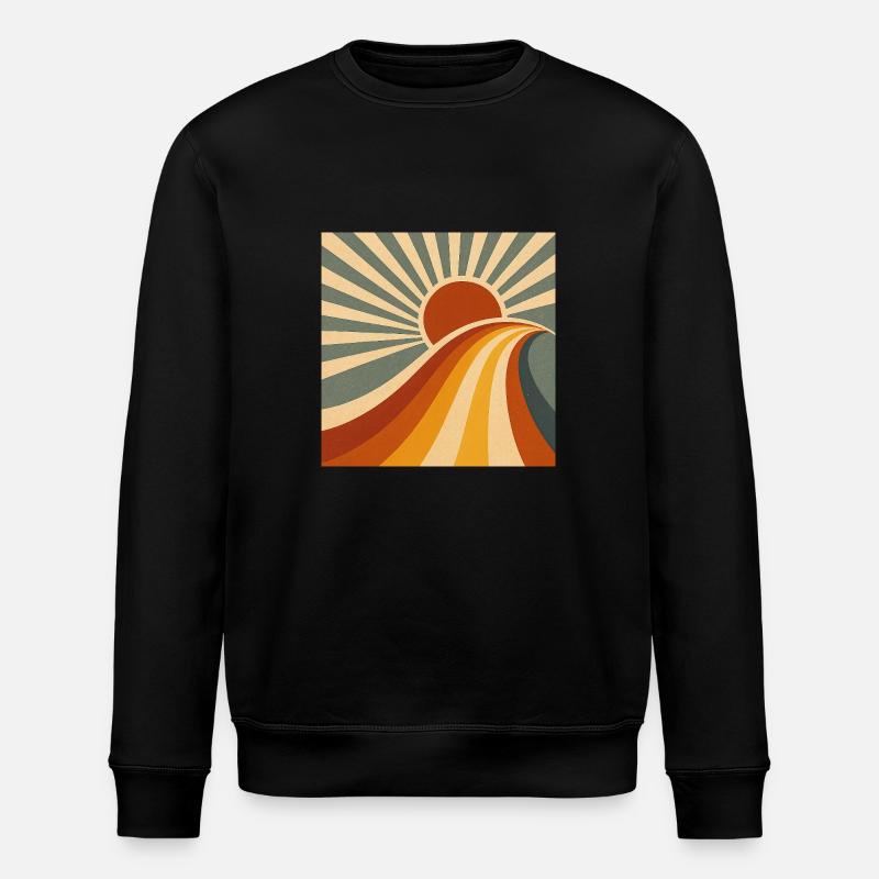 Sonnenpfad ins Retro-Land - Stanley/Stella Unisex Bio-Sweatshirt ROLLER - Schwarz
