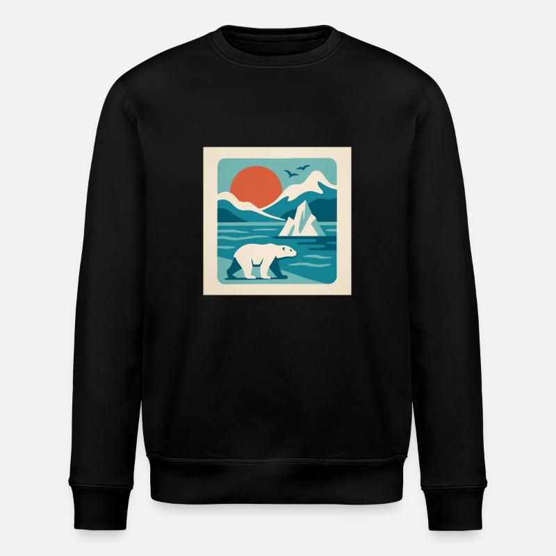Polar Solitude – Arctic Retro Vibes - Stanley/Stella ROLLER Unisex Organic Sweatshirt - black