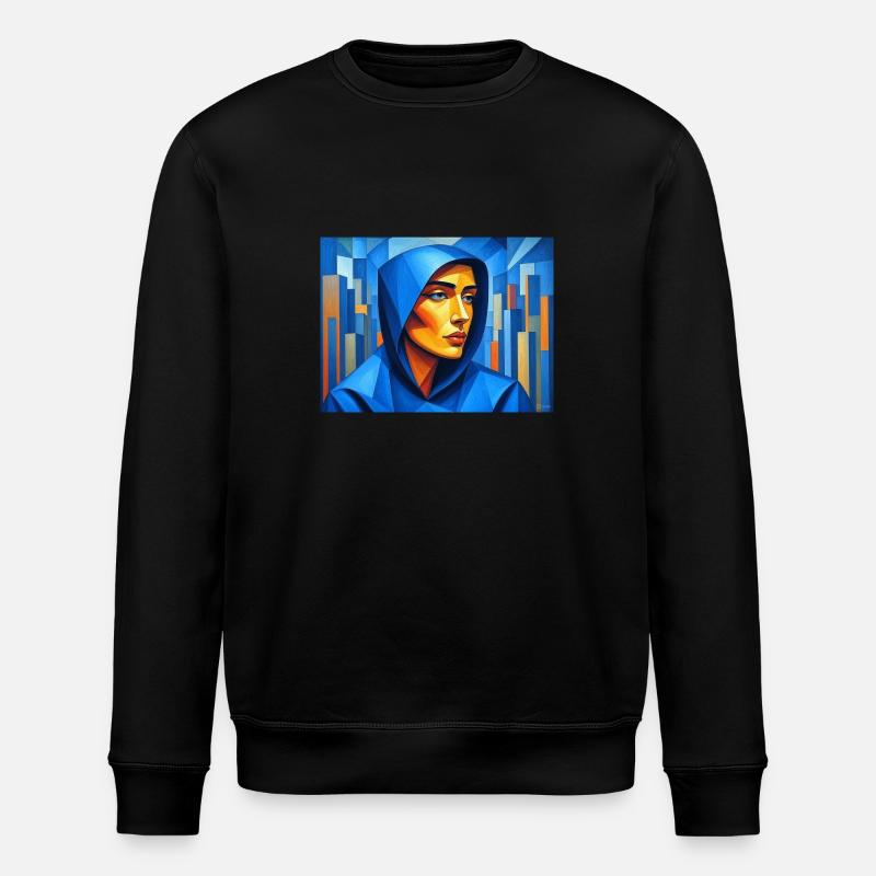 Gesicht Kubismus - Stanley/Stella Unisex Bio-Sweatshirt ROLLER - Schwarz