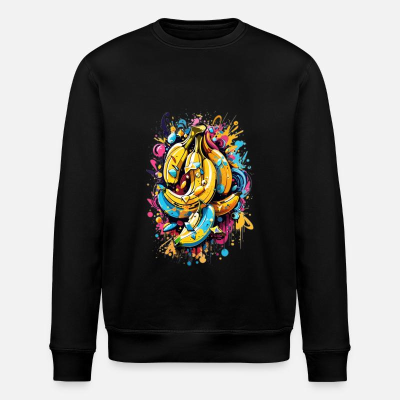 Graffiti bananer - Stanley/Stella økologisk unisex-sweatshirt ROLLER - sort