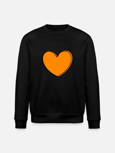 Coeur orange Cadeau orange Saint-Valentin - Sweat bio ROLLER Stanley/Stella Unisexe - noir