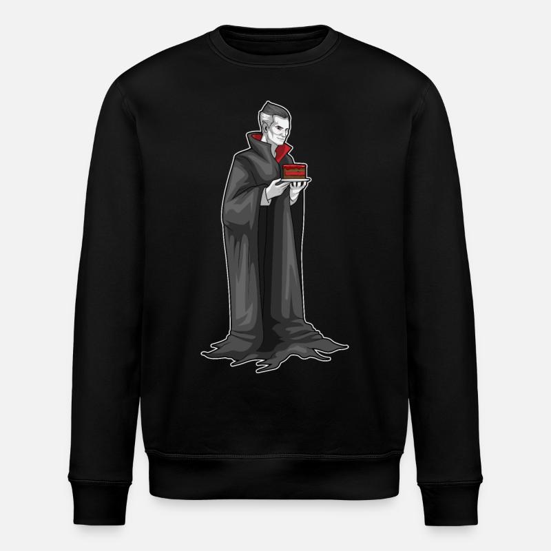 Vampire Halloween Cake - Stanley/Stella ROLLER Unisex Organic Sweatshirt - black