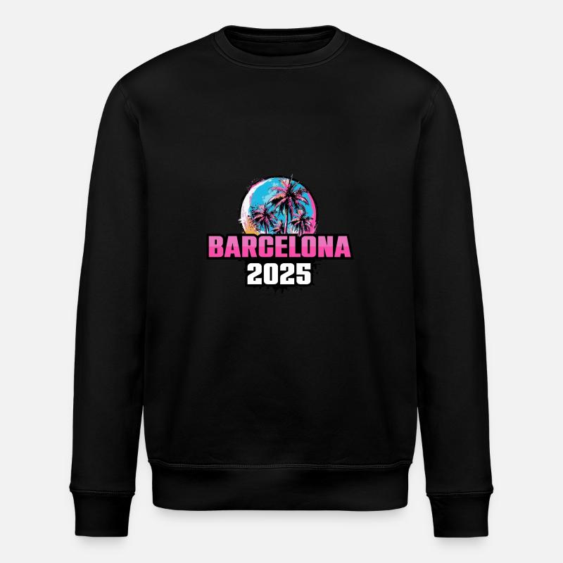 Barcelona 2025 Palmen - Stanley/Stella Unisex Bio-Sweatshirt ROLLER - Schwarz