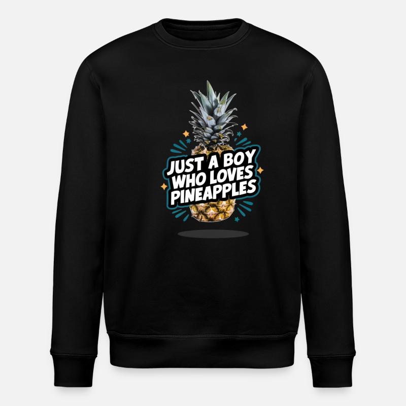 Pineapple tropical hawaiian fruit - Stanley/Stella ROLLER Unisex Organic Sweatshirt - black