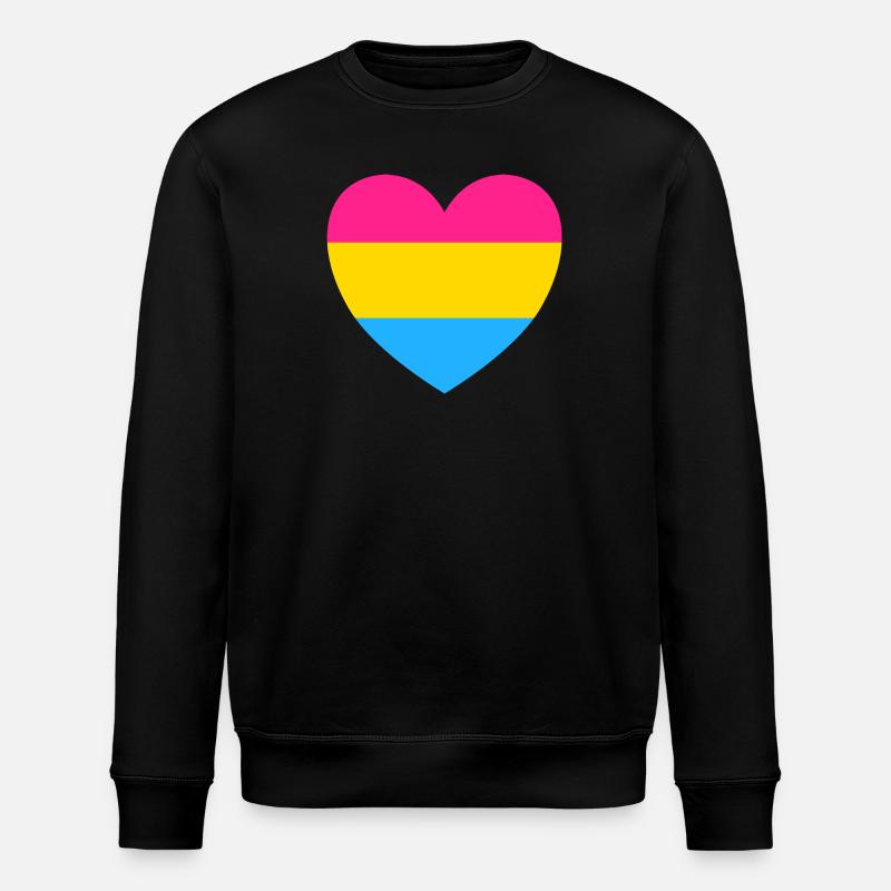 Pansexual Flag Heart - Stanley/Stella ROLLER Unisex Organic Sweatshirt - black