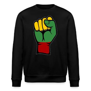 Litauen Flagge Faust - Stanley/Stella Unisex Bio-Sweatshirt ROLLER - Schwarz - Vorne - Nik (191cm)