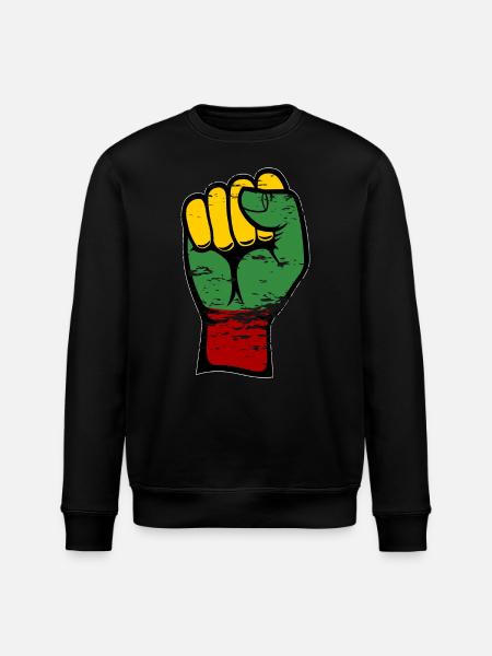 Lithuania flag fist used - Stanley/Stella ROLLER Unisex Organic Sweatshirt - black