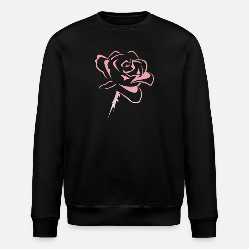 Fleur, rose - Sweat bio ROLLER Stanley/Stella Unisexe - noir