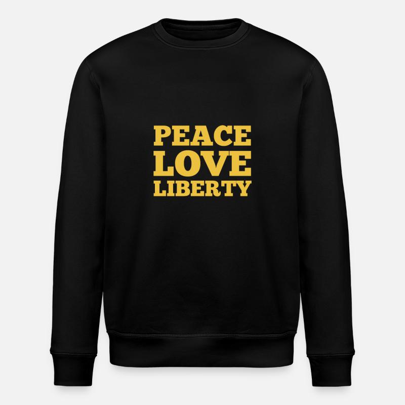 Frieden, Liebe, Freiheit - Stanley/Stella Unisex Bio-Sweatshirt ROLLER - Schwarz