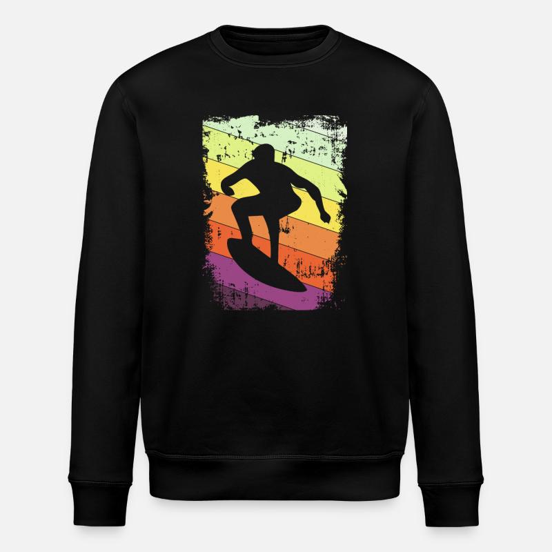 Surfer surfing - Stanley/Stella ROLLER Unisex Organic Sweatshirt - black