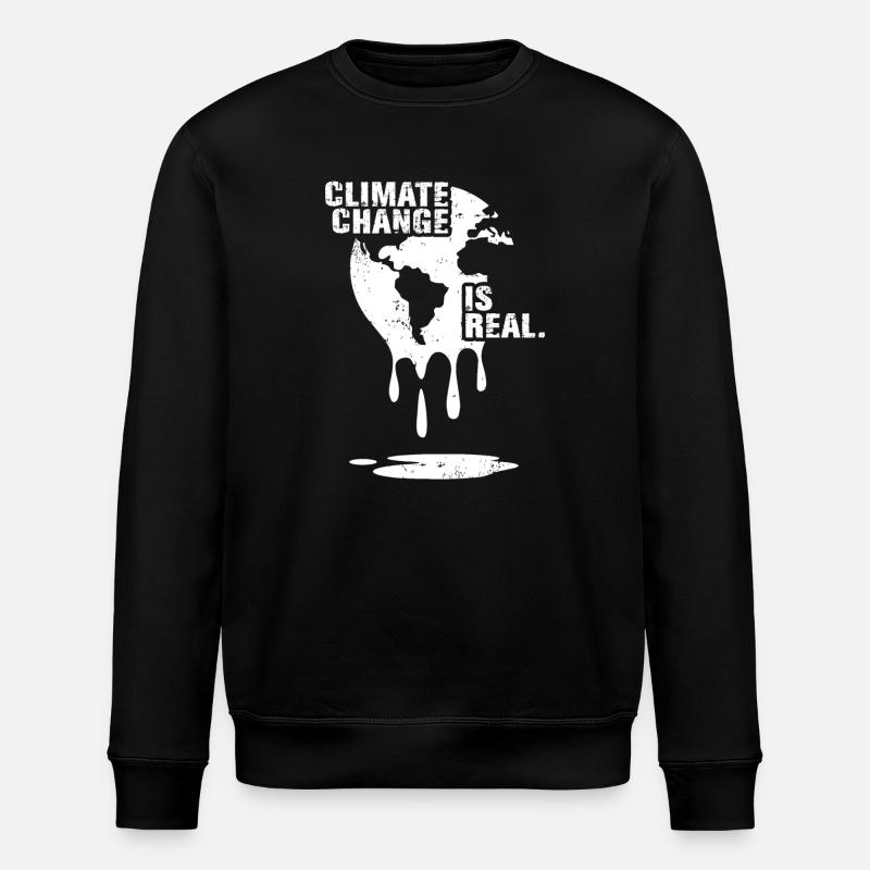climate change is real white - Stanley/Stella Unisex Bio-Sweatshirt ROLLER - Schwarz