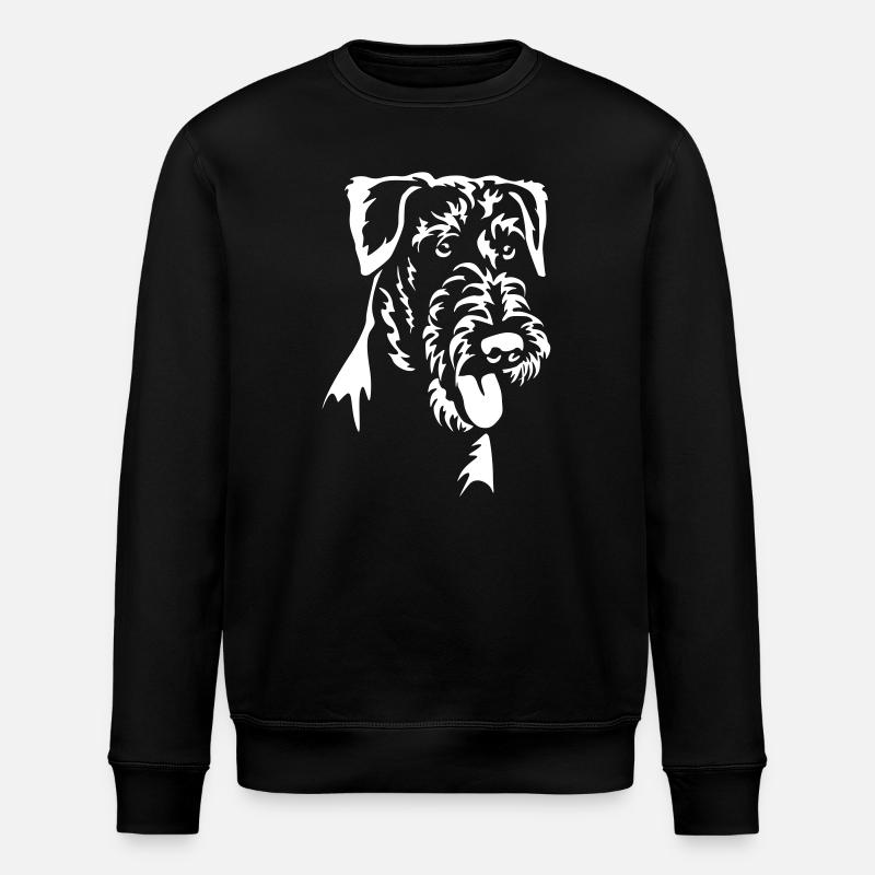 Airedale Terrier Head "Black Edition" - Stanley/Stella ROLLER Unisex Organic Sweatshirt - black