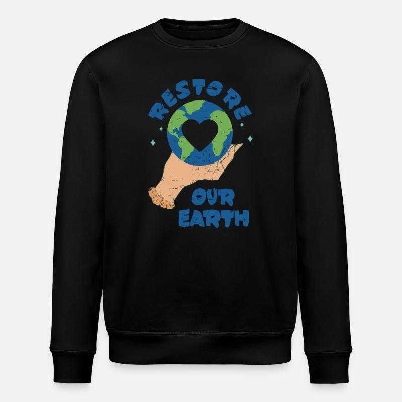 Die Erde Wiederherstellen - Stanley/Stella Unisex Bio-Sweatshirt ROLLER - Schwarz
