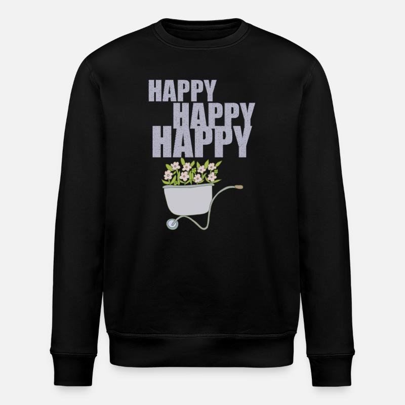 WHEELBARROWS HAPPY - Stanley/Stella ROLLER Unisex Organic Sweatshirt - black