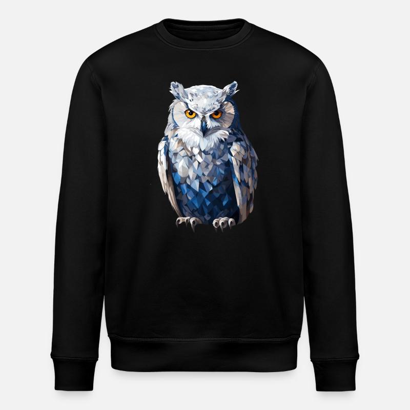 Schnee - Eule im Polygon Stil - Stanley/Stella Unisex Bio-Sweatshirt ROLLER - Schwarz