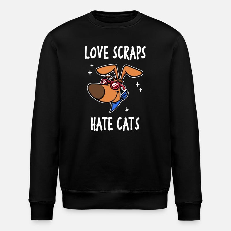 Katze Hund Statement Haustiere Lieblingstier - Stanley/Stella Unisex Bio-Sweatshirt ROLLER - Schwarz