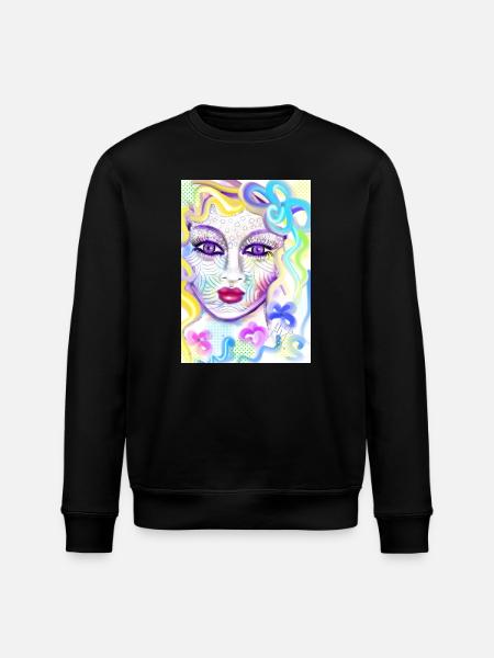 Farbenfrohe Fantasieporträtdesign - Stanley/Stella Unisex Bio-Sweatshirt ROLLER - Schwarz