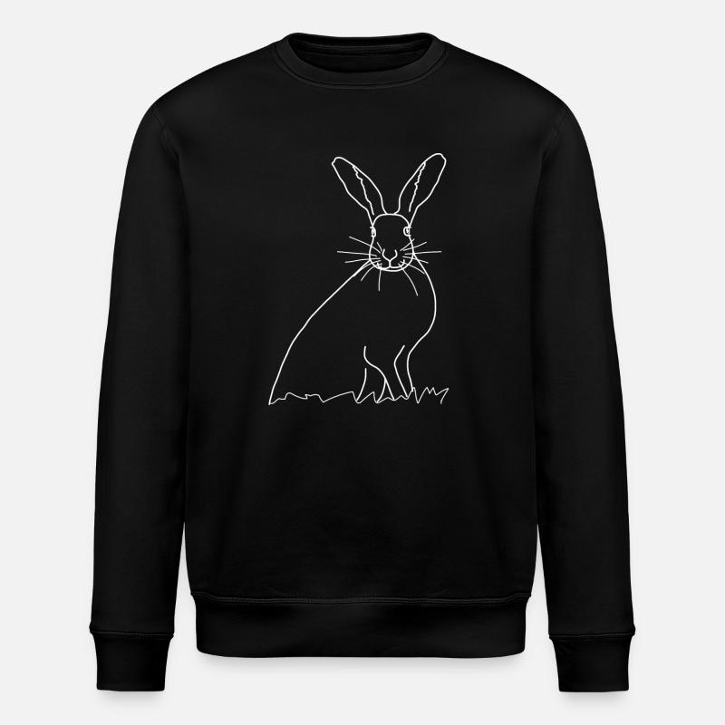 Rabbit lineart - Stanley/Stella ROLLER Unisex Organic Sweatshirt - black