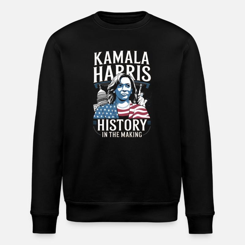 Kamala Harris wird Geschichte schreiben - Stanley/Stella Unisex Bio-Sweatshirt ROLLER - Schwarz