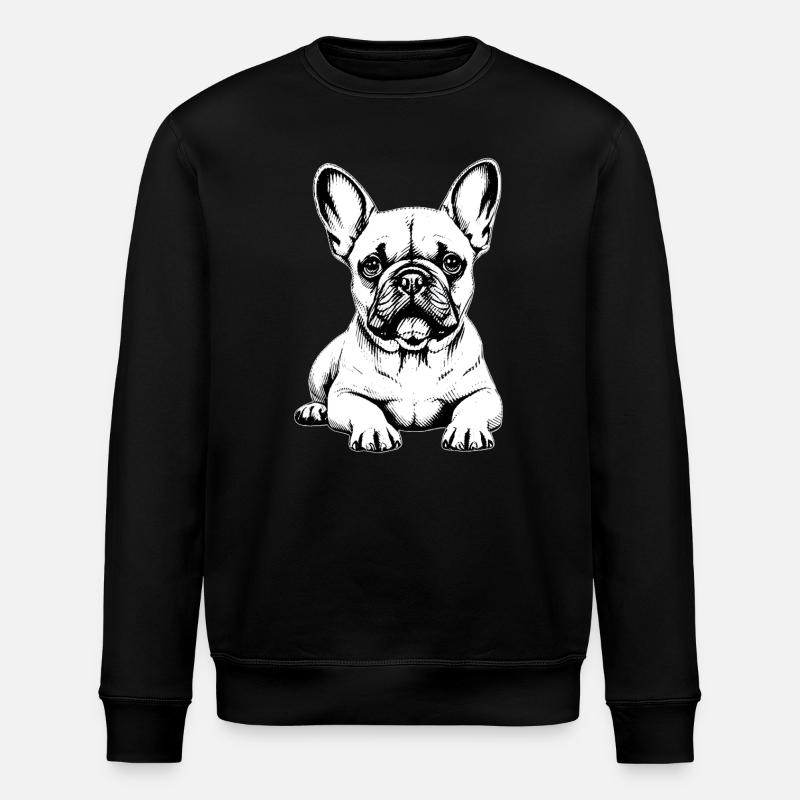 Chien câlin Bouledogue Français Breloque - Sweat bio ROLLER Stanley/Stella Unisexe - noir