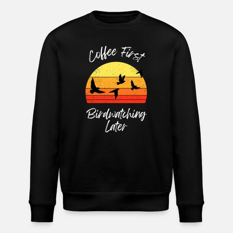 Sunset Birdwatching Scene - Stanley/Stella ROLLER Unisex Organic Sweatshirt - black