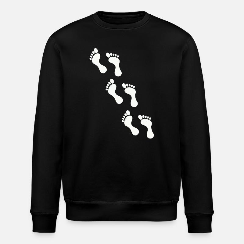 Small footprints on black - Stanley/Stella ROLLER Unisex Organic Sweatshirt - black