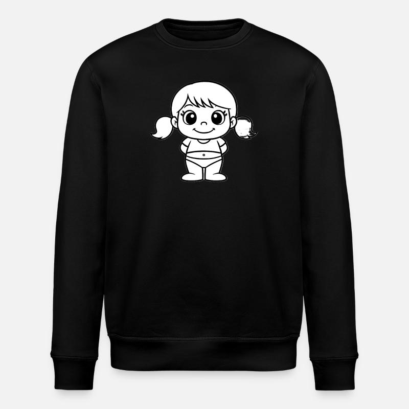 Fillette Poupée Line Art - Sweat bio ROLLER Stanley/Stella Unisexe - noir