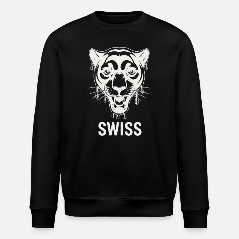 Tropfender Tigerkopf Schweizer Stil - Stanley/Stella Unisex Bio-Sweatshirt ROLLER - Schwarz