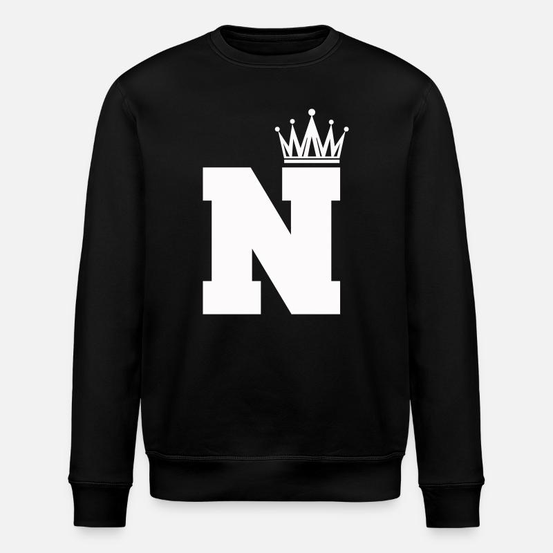 buchstabe_N_Krone - Stanley/Stella ROLLER Unisex Organic Sweatshirt - black